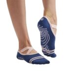 Yogasokken - Gaiam Grippy Barre Socks - Donkerblauw/Roze Gaiam